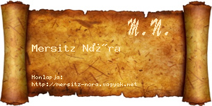 Mersitz Nóra névjegykártya