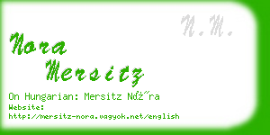 nora mersitz business card